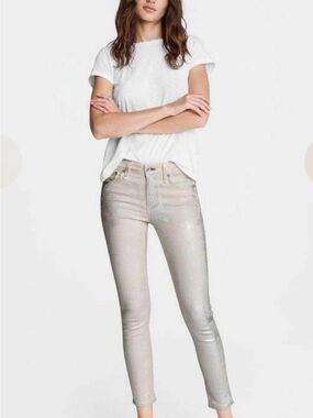 rag & bone Metallic Light Beige Skinny Jeans. NWOT